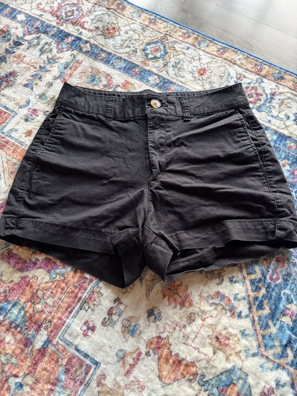 Old Navy Black High-Waist Cuffed Shorts